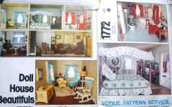 1772 VOGUE DOLLHOUSE LIVING ROOM, BEDROOM, KITCHEN, NURSERY, BATH PATTERN 1-1 SCALE